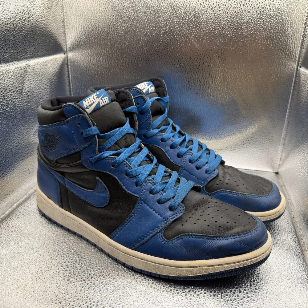 Size‎ 13 Jordan 1 Retro OG High Dark Marina Blue Mens Sneaker Shoes 555088-404